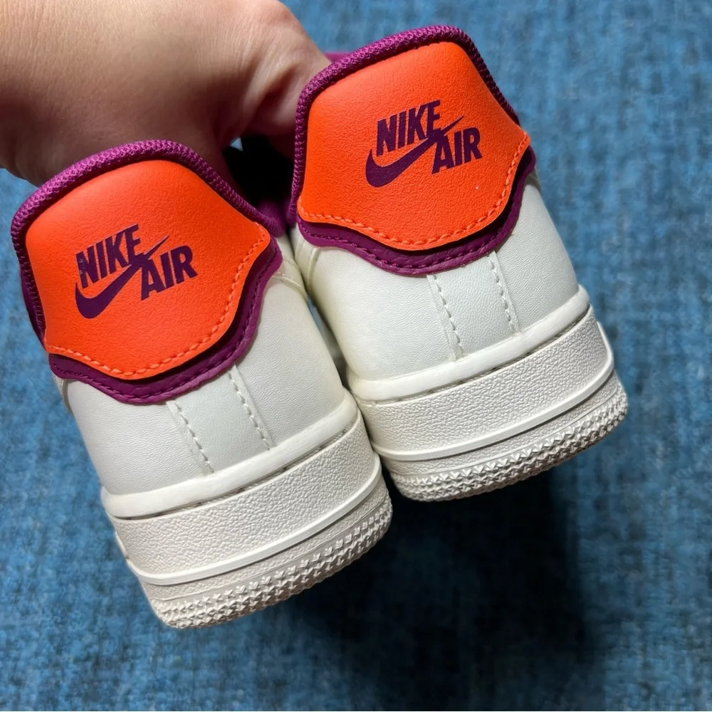Nike Air Force 1 Low SE Sneakers in Sail White Team Orange Berry Women's 5.5